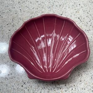 Vintage Pfaltzgraff Mauve Pink Shell Trinket Soap Dish Made in USA